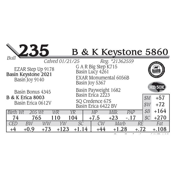 B & K Keystone 5860