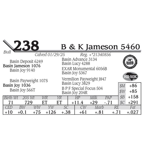 B & K Jameson 5460
