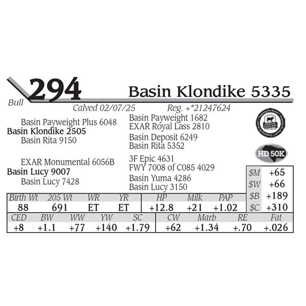 Basin Klondike 5335