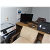 Image 2 : Office Contents w/Brother Printer, HP MFC, Desk Chair, Wardrobe, Bookcase