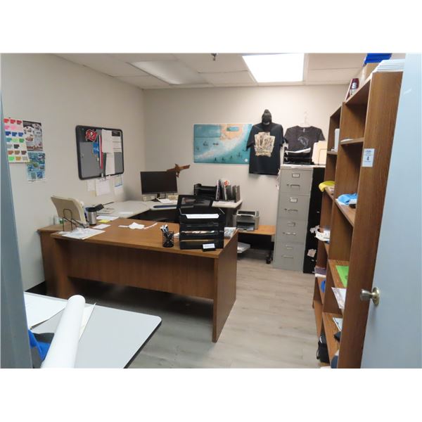 Office Contents Include Desk, Bookcases, Chair, Computer Peripherals, Supplies
