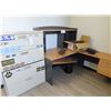 Image 2 : Contemporary Desk w/Upper, File Cabinets