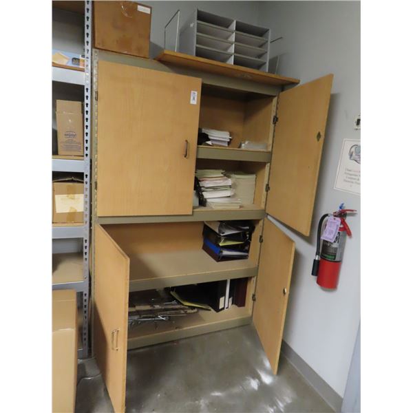 Can 4 Shelf Storage Rack w/Cabinet Doors