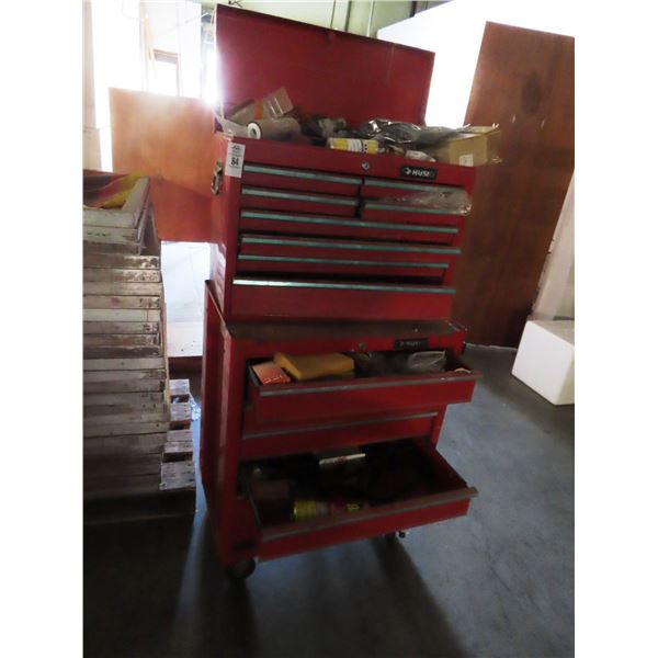 Husky 14 Compartment Stack Rolling Toolbox w/Tools and Supplies