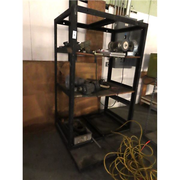Metal Storage Cart w/Grinder, Motor, Electric Parts