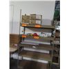 Image 1 : Tan Metal Storage Rack w/Supplies