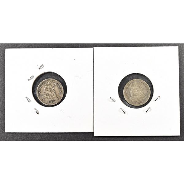 1857, 1860 SEATED LIBERTY HALF DIMES FINE
