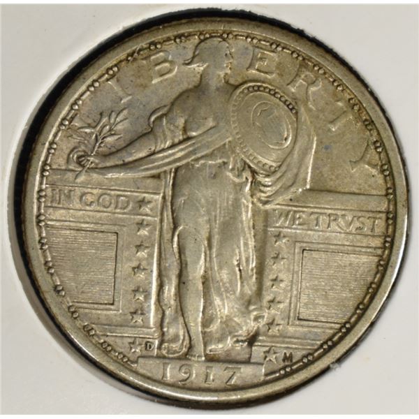 1917-D T-1 STANDING LIBERTY QUARTER XF