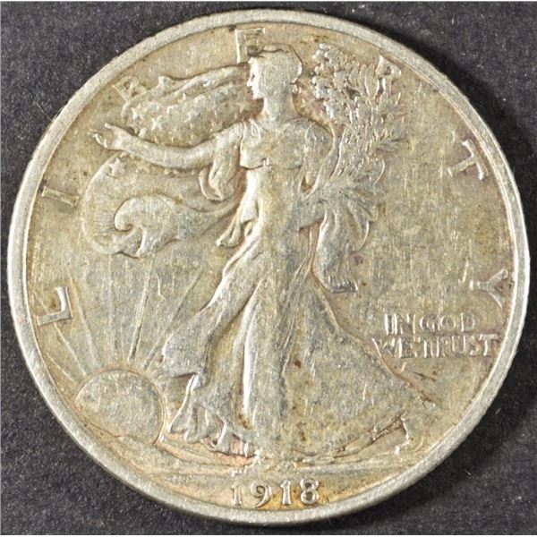 1918-D WALKING LIBERTY HALF XF