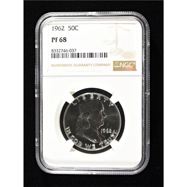1962 PROOF FRANKLIN HALF NGC PF-68