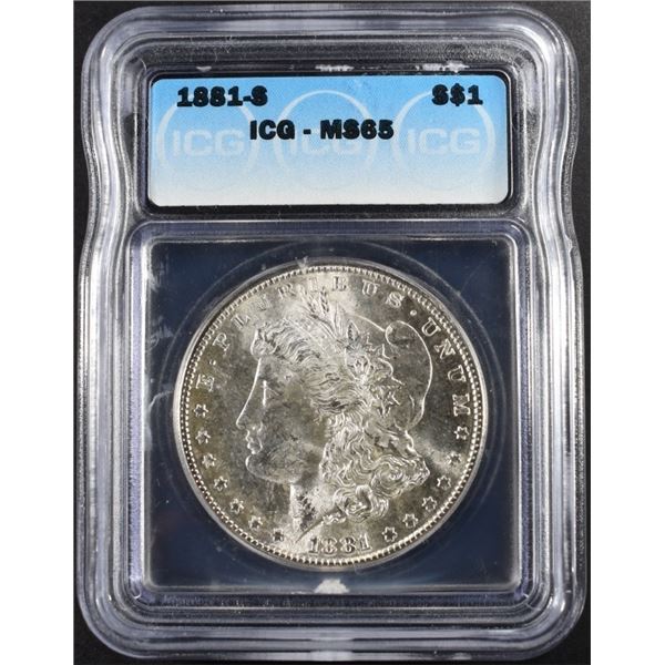 1881-S MORGAN DOLLAR ICG MS65