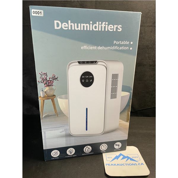 1 Large Household Dehumidifier (85oz Capacity) w/ LCD Display & 7-Colored Night Light - Brand New!