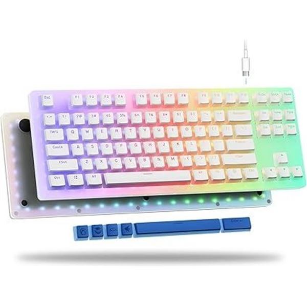 1 Womier K87 Pro TKL Keyboard - RGB Backlit Gaming Hot Swappable Keyboard - Brand New