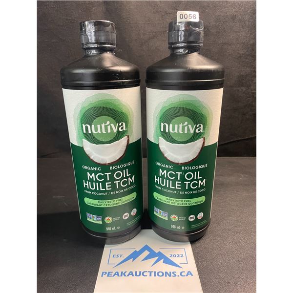 2 Bottles of Nutiva Organic MCT Oil from Coconut - Daily Keto Fuel - 946ml Each - New (BB: 2026 Apr)