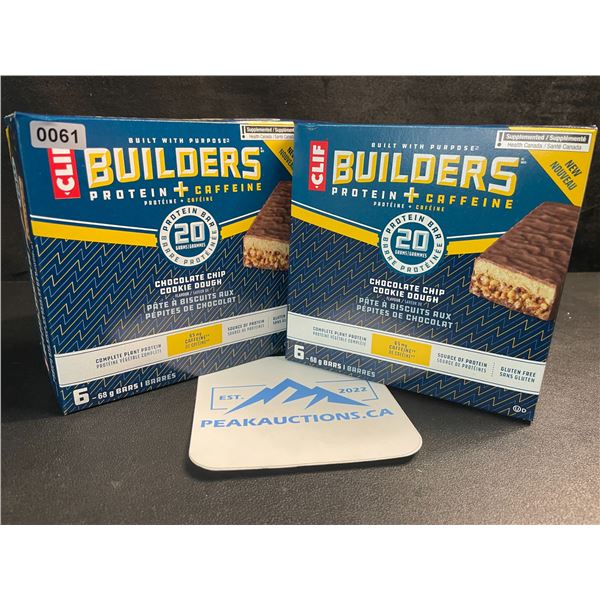 2 Boxes of CLIF Builders Protein Bars - Chocolate Chip Cookie Dough (6 x 68G Bars Each) - New