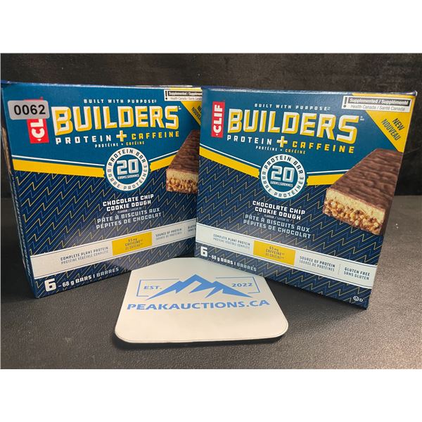 2 Boxes of CLIF Builders Protein Bars - Chocolate Chip Cookie Dough (6 x 68G Bars Each) - New