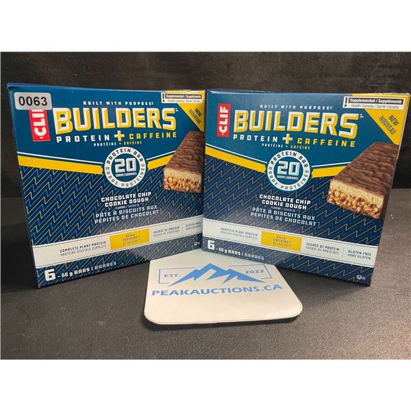 2 Boxes of CLIF Builders Protein Bars - Chocolate Chip Cookie Dough (6 x 68G Bars Each) - New