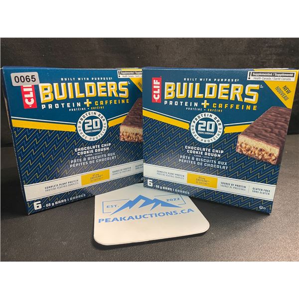 2 Boxes of CLIF Builders Protein Bars - Chocolate Chip Cookie Dough (6 x 68G Bars Each) - New