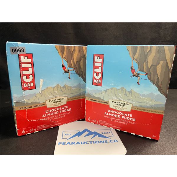 2 Boxes of CLIF Chocolate Almond Fudge Energy Bars (6 x 68G Bars Per Box/12 Bars Total) - New