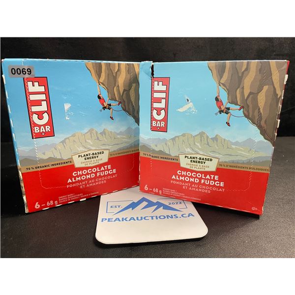 2 Boxes of CLIF Chocolate Almond Fudge Energy Bars (6 x 68G Bars Per Box/12 Bars Total) - New