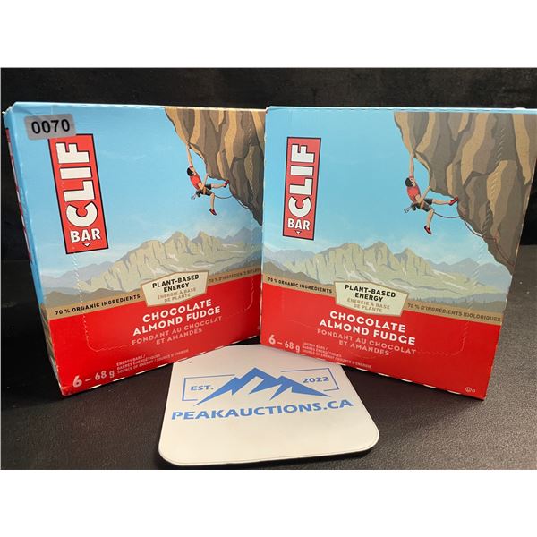 2 Boxes of CLIF Chocolate Almond Fudge Energy Bars (6 x 68G Bars Per Box/12 Bars Total) - New