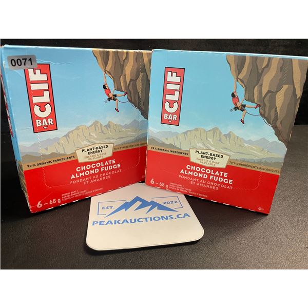2 Boxes of CLIF Chocolate Almond Fudge Energy Bars (6 x 68G Bars Per Box/12 Bars Total) - New
