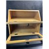 Image 2 : 1 Double-Layer Bread Storage Box - Wood Design - 15in x 12in - New/Pre-Assembled