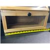 Image 3 : 1 Double-Layer Bread Storage Box - Wood Design - 15in x 12in - New/Pre-Assembled