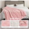 Image 2 : 1 Sherpa Fleece Weighted Blanket for Adults (48" x 72") - 15lbs Dual-Sided Cozy Heavy Blanket - Pink