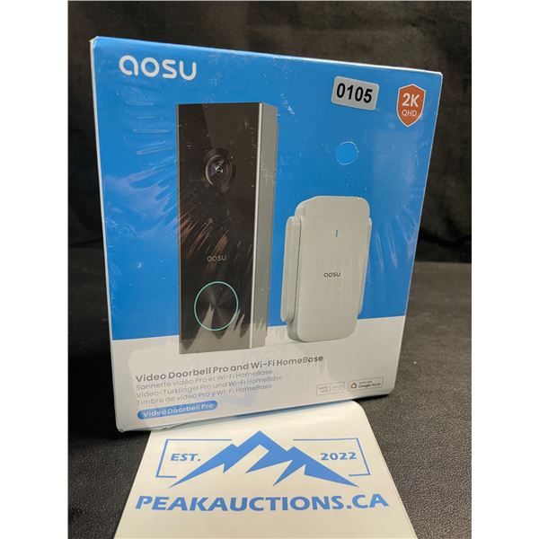 1 AOSU Smart Wireless Video Doorbell Pro and WiFi HomeBase - NEW SEALED!