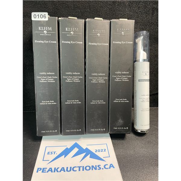 4 Kleem Organics Firming Eye Creams - Reduces Puffiness, Wrinkles, Dark Circles - 15ml - New