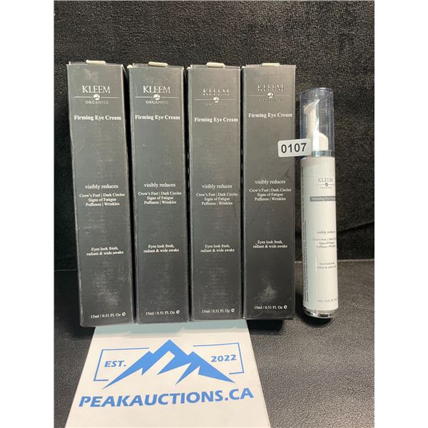 4 Kleem Organics Firming Eye Creams - Reduces Puffiness, Wrinkles, Dark Circles - 15ml - New