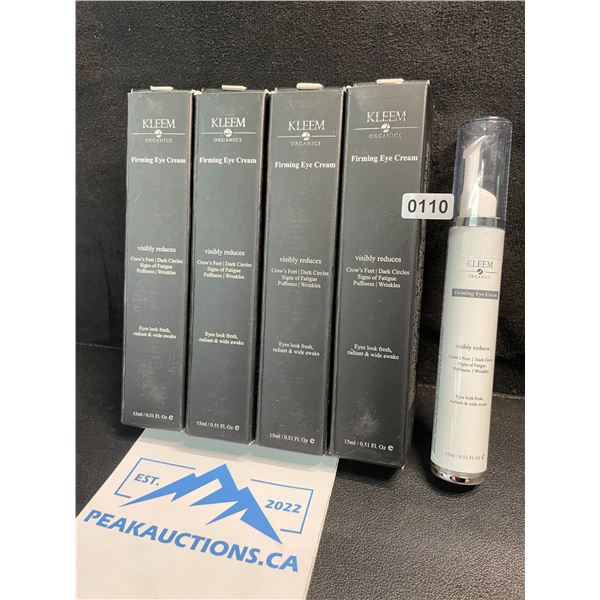 4 Kleem Organics Firming Eye Creams - Reduces Puffiness, Wrinkles, Dark Circles - 15ml - New