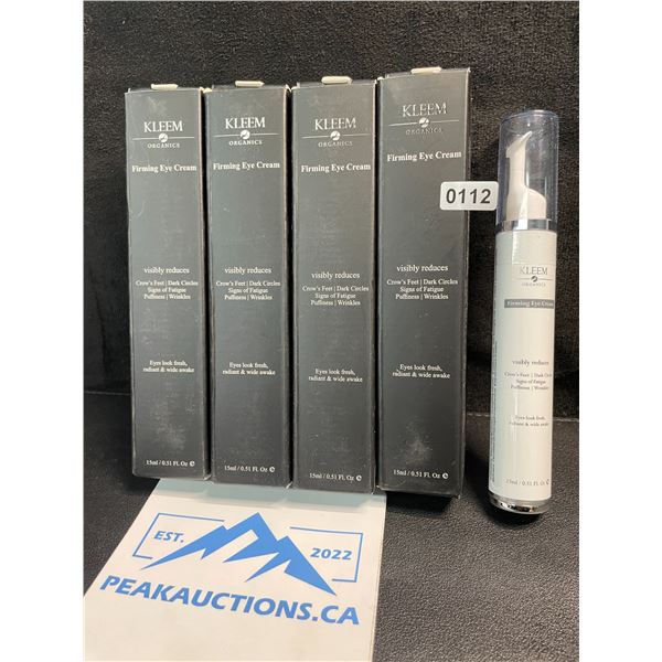 4 Kleem Organics Firming Eye Creams - Reduces Puffiness, Wrinkles, Dark Circles - 15ml - New