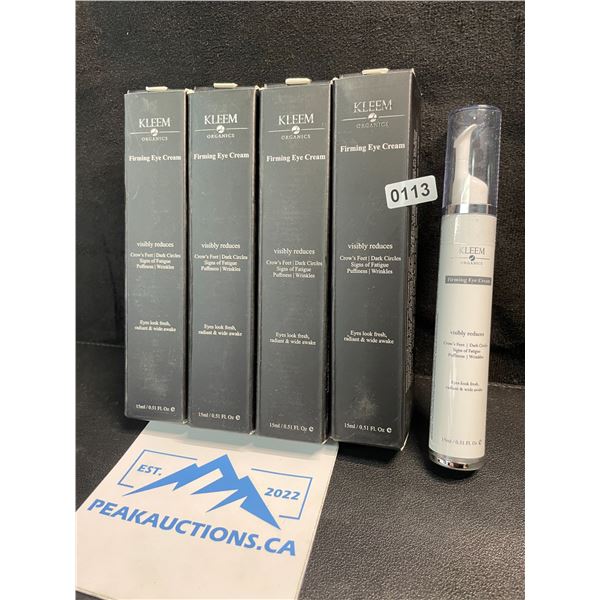 4 Kleem Organics Firming Eye Creams - Reduces Puffiness, Wrinkles, Dark Circles - 15ml - New