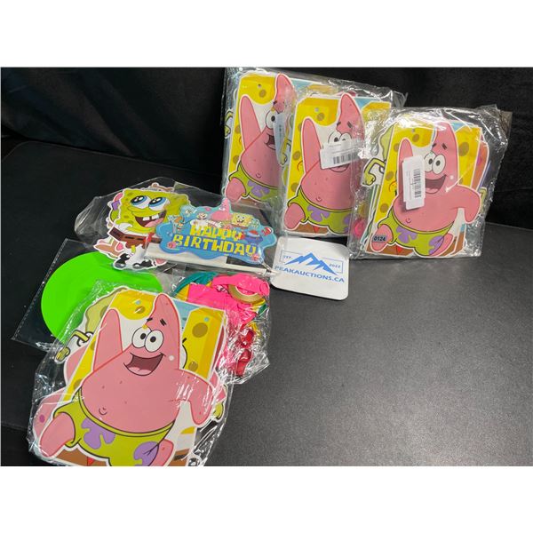 4 Spongebob Square Pants Birthday Party Supply Sets - Includes Balloons, Decor, Banner, etc. - New