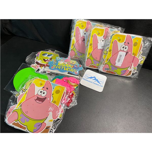 4 Spongebob Square Pants Birthday Party Supply Sets - Includes Balloons, Decor, Banner, etc. - New
