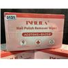Image 2 : 5 Boxes of Nail Polish Remover Wipes - Acetone-Based - 50 Wipes Each - New Sealed