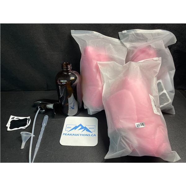 4 Amber Glass Spray Bottles - 16oz Size - Great for Misting - New