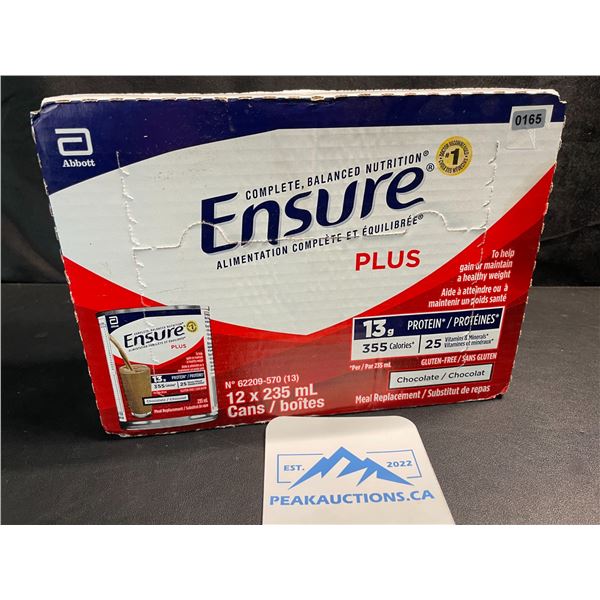 1 Case of Ensure Plus Meal Replacement - Chocolate Flavour - 12 x 235ml Cans (EXP: NOV/1/2025)