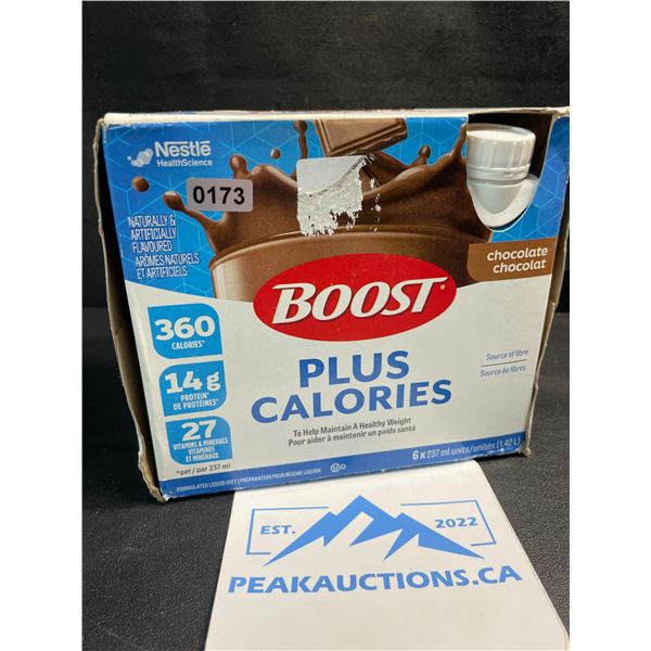 Nestle Boost Plus Meal Replacement Drinks - Chocolate Flavour - 6 x 237ml - (EXP: 2026/JA/26)
