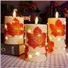 Image 3 : 3-Pack of LED Flameless Candles - Maple Leaf Aesthetic Design - Battery Operated - New