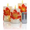 Image 1 : 3-Pack of LED Flameless Candles - Maple Leaf Aesthetic Design - Battery Operated - New