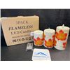 Image 2 : 3-Pack of LED Flameless Candles - Maple Leaf Aesthetic Design - Battery Operated - New