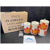 Image 2 : 3-Pack of LED Flameless Candles - Maple Leaf Aesthetic Design - Battery Operated - New