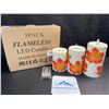 Image 2 : 3-Pack of LED Flameless Candles - Maple Leaf Aesthetic Design - Battery Operated - New