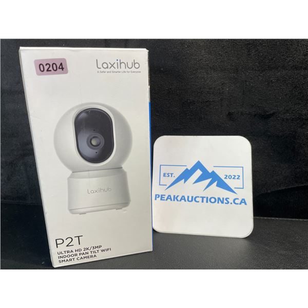 1 Laxihub P2T Ultra HD 2K/3MP Indoor Pan/Tilt WiFi Smart Home Security Camera - Brand New!