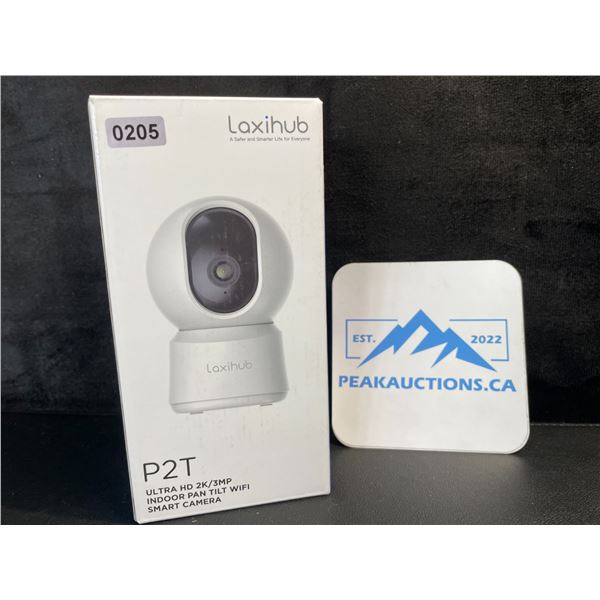 1 Laxihub P2T Ultra HD 2K/3MP Indoor Pan/Tilt WiFi Smart Home Security Camera - Brand New!