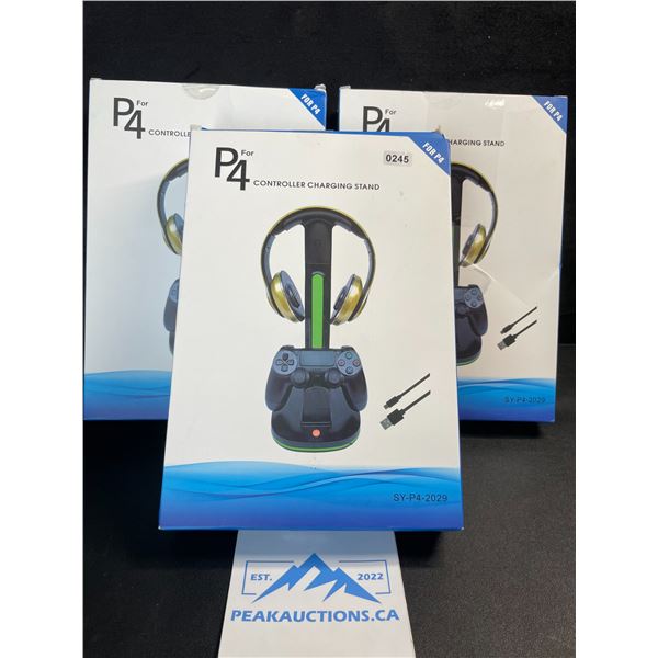 3 Multi-Function Controller Charging Stands/Headset Stands for Playstation 4 - New