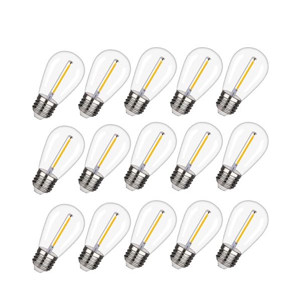 15 Pack of PC-S14 E26 Base LED Filament Bulbs - New